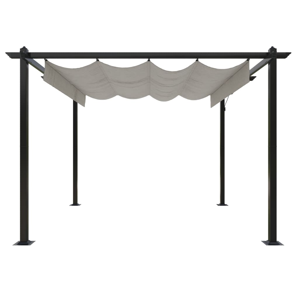 vidaXL Pavillon mit Ausziehbarem Dach 3x3 m Creme