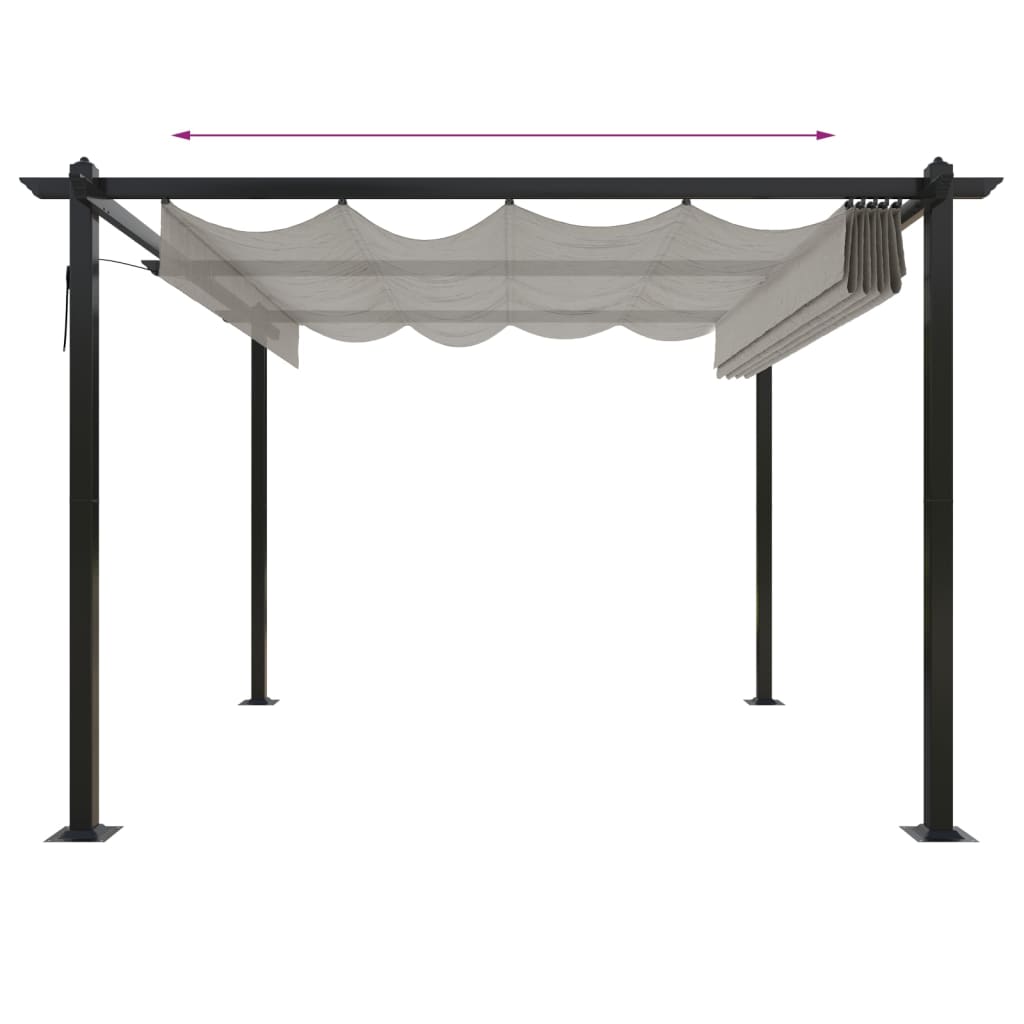 vidaXL Pavillon mit Ausziehbarem Dach 3x3 m Creme