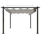 vidaXL Pavillon mit Ausziehbarem Dach 3x3 m Creme
