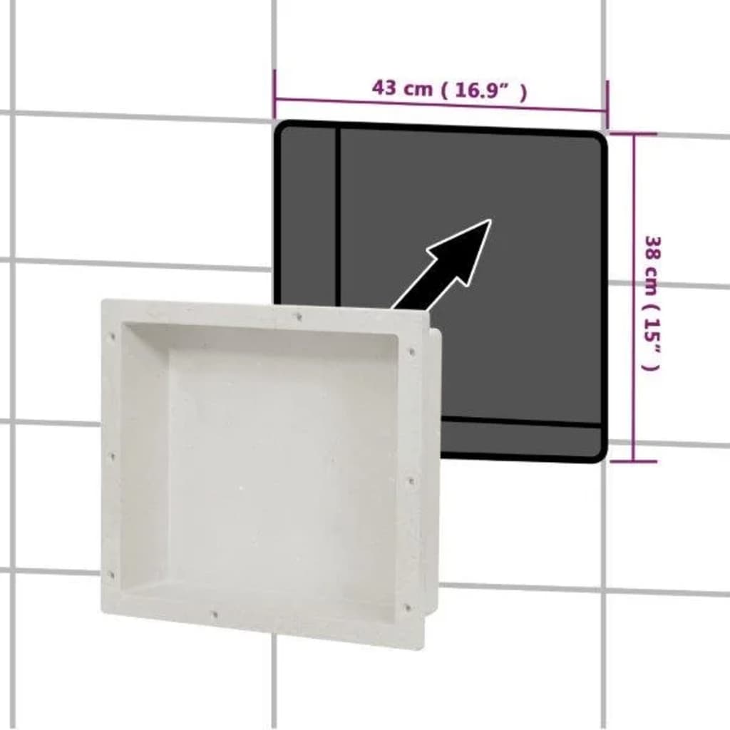 vidaXL Duschnische Mattweiß 41x36x10 cm