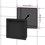 vidaXL Duschnische Mattschwarz 41x36x10 cm