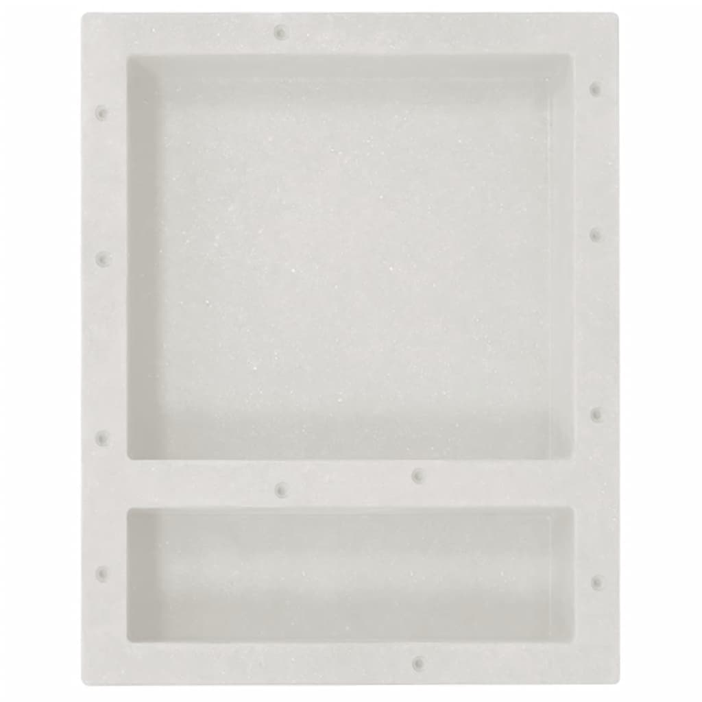 vidaXL Duschnische mit 2 Fächern Mattweiß 41x51x10 cm