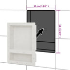 vidaXL Duschnische mit 2 Fächern Mattweiß 41x51x10 cm