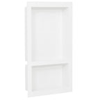 vidaXL Duschnische mit 2 Fächern Hochglanz-Weiß 41x69x9 cm
