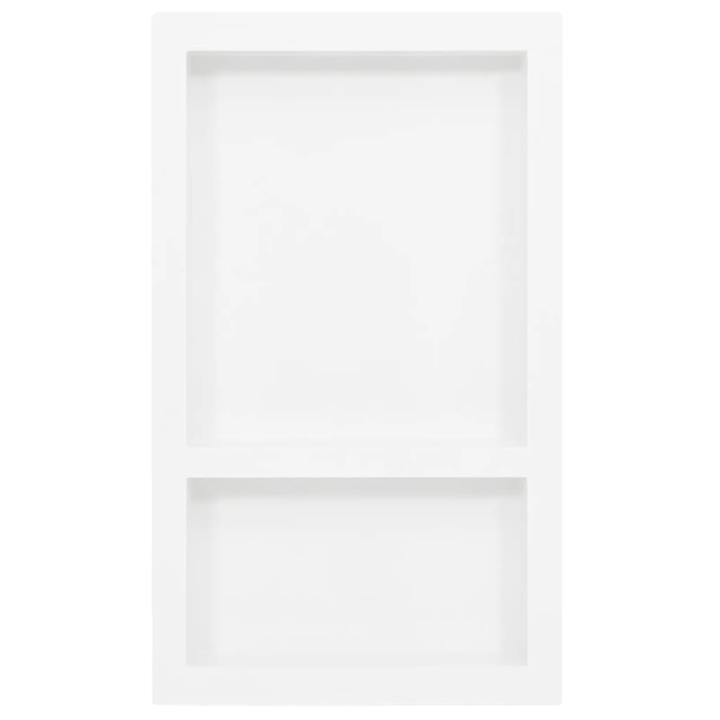 vidaXL Duschnische mit 2 Fächern Hochglanz-Weiß 41x69x9 cm