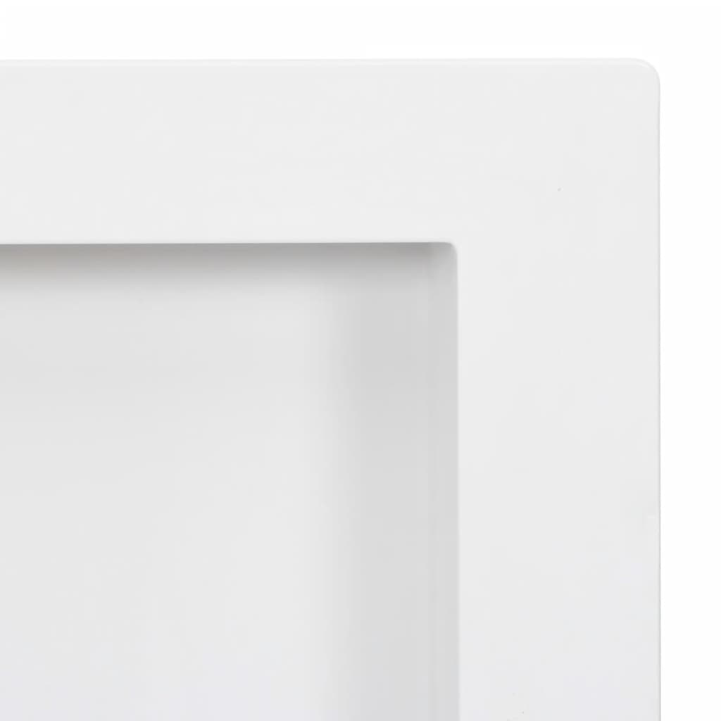 vidaXL Duschnische mit 2 Fächern Hochglanz-Weiß 41x69x9 cm