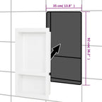 vidaXL Duschnische mit 2 Fächern Hochglanz-Weiß 41x69x9 cm