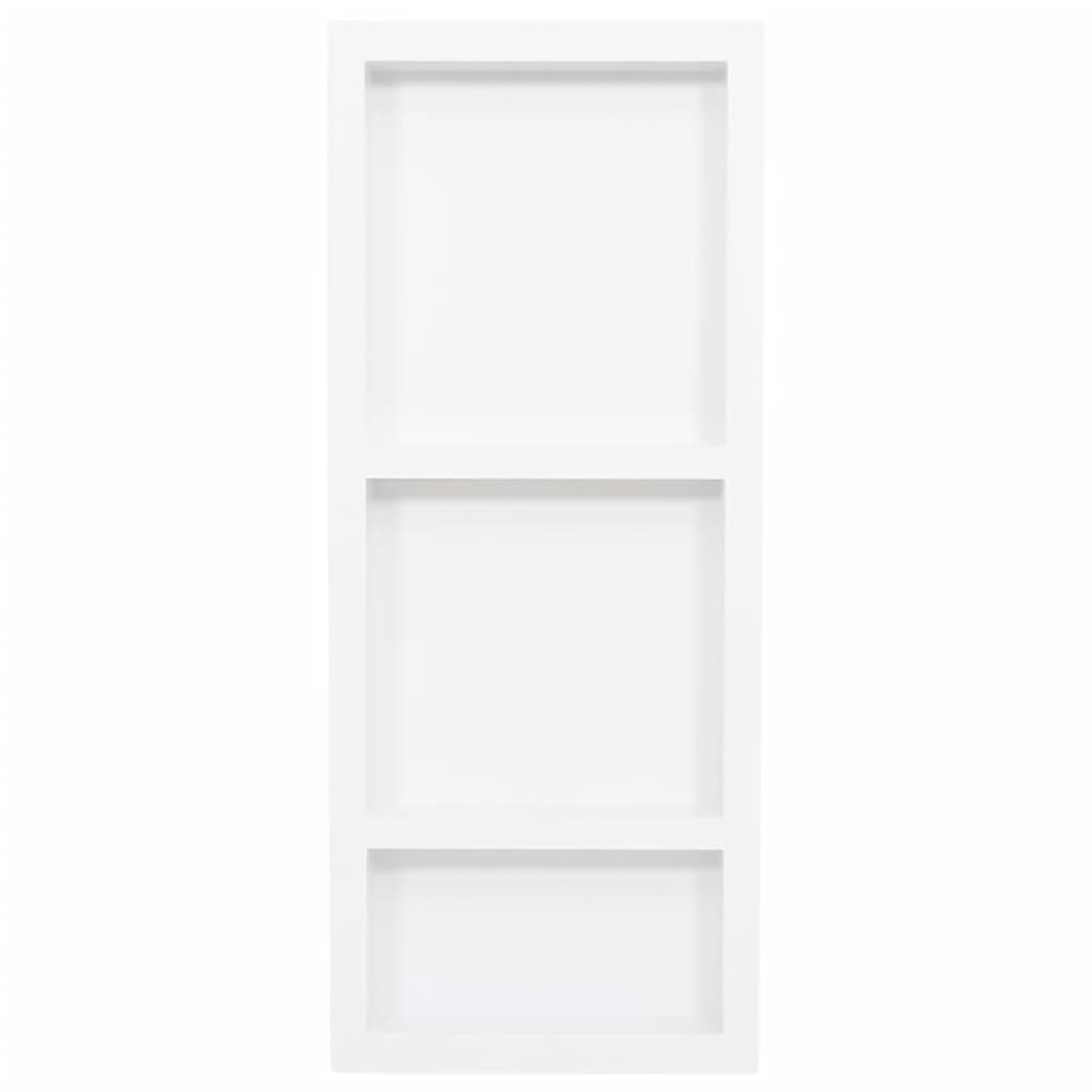 vidaXL Duschnische mit 3 Fächern Hochglanz-Weiß 41x99x9 cm