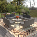 vidaXL 9-tlg. Garten-Lounge-Set mit Auflagen Poly Rattan Braun