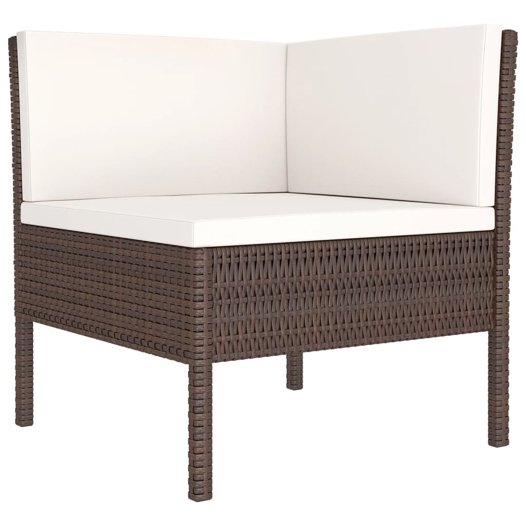 vidaXL 10-tlg. Garten-Lounge-Set mit Auflagen Poly Rattan Braun