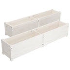 vidaXL Garten-Hochbeete 2 Stk. Weiß 150x31x31 cm Massivholz Kiefer