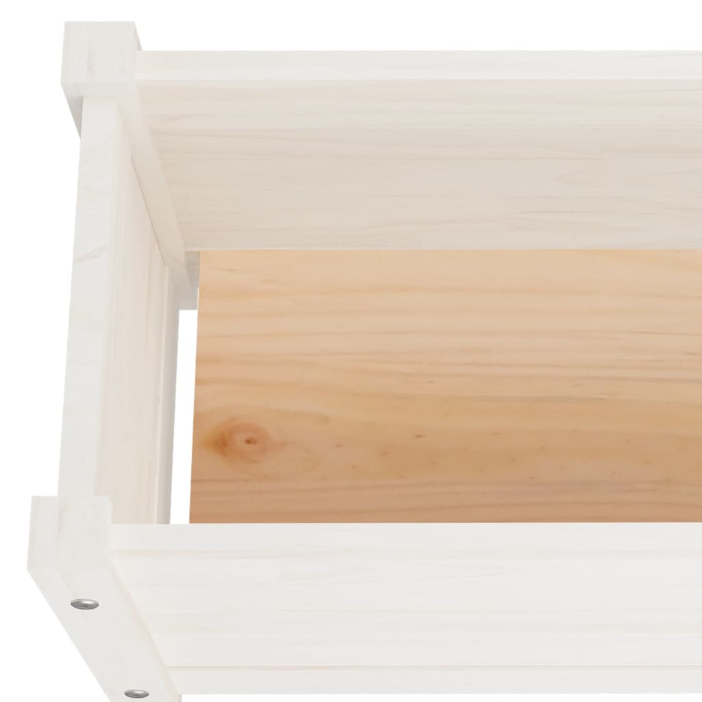 vidaXL Garten-Hochbeete 2 Stk. Weiß 150x31x31 cm Massivholz Kiefer