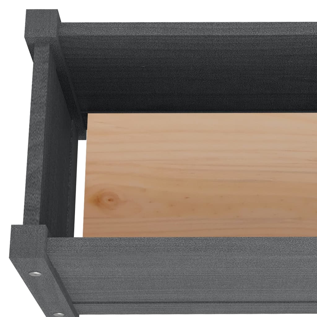 vidaXL Garten-Hochbeet Grau 150x31x31 cm Massivholz Kiefer