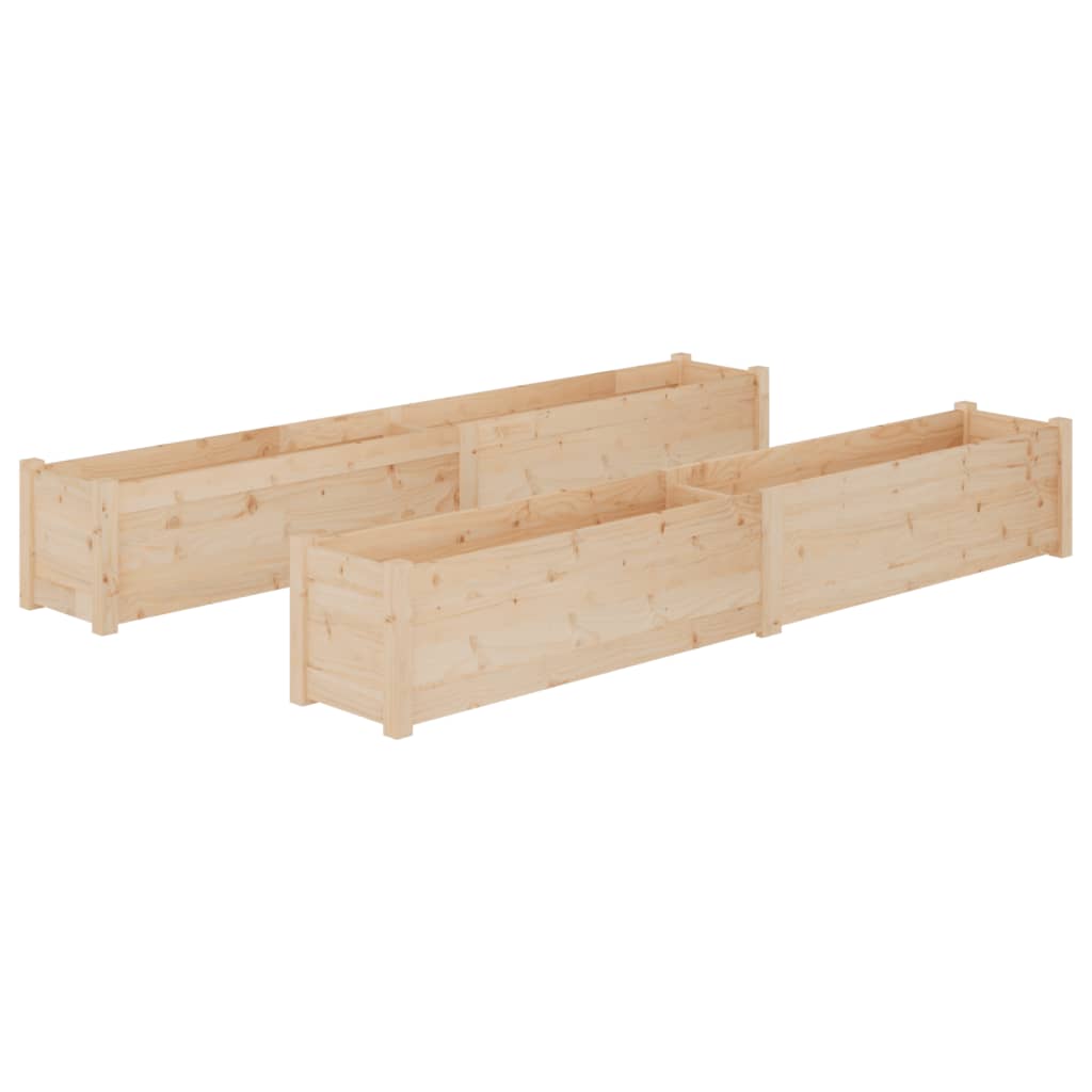 vidaXL Pflanzkübel 2 Stk. 200x31x31 cm Massivholz Kiefer