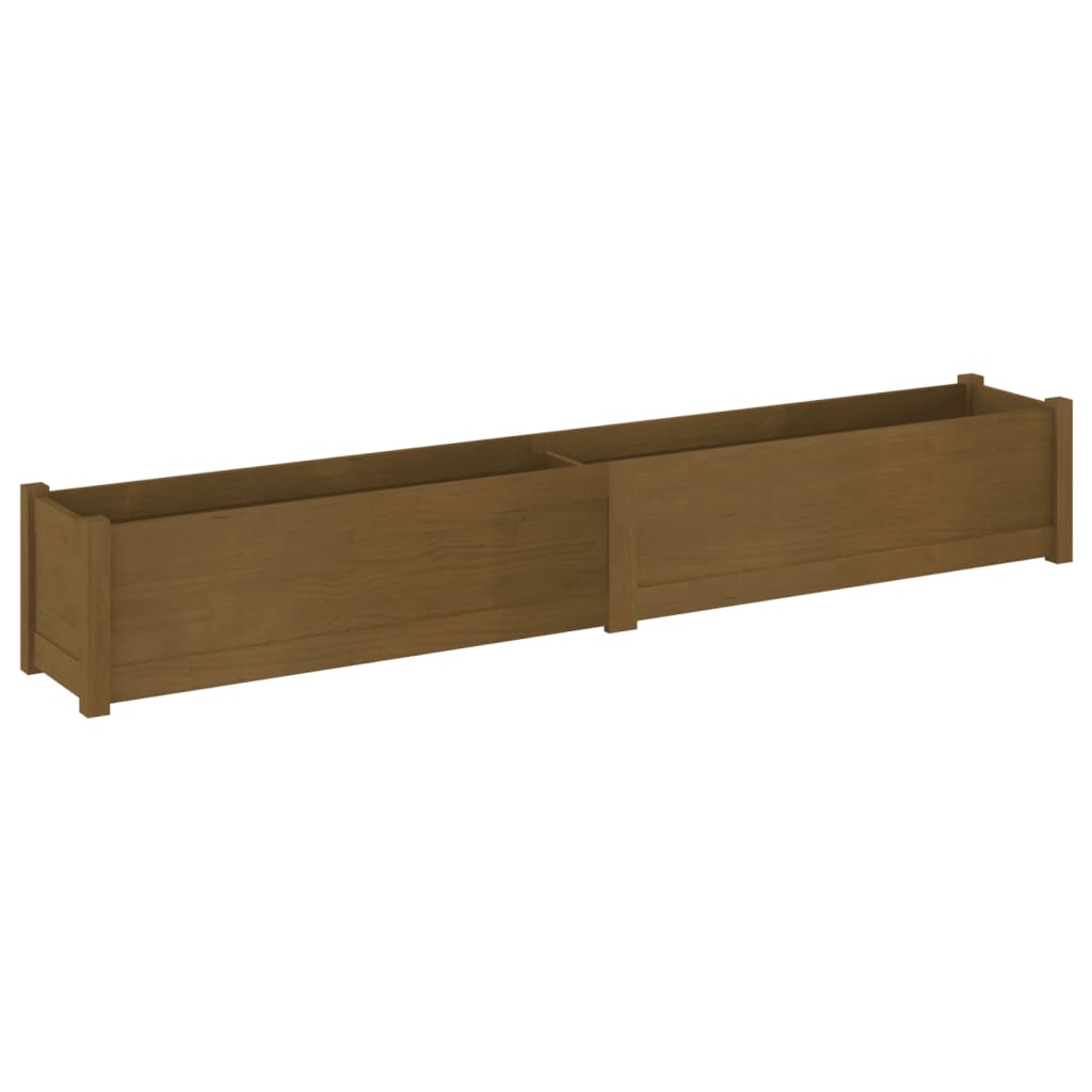vidaXL Pflanzkübel 2 Stk. Honigbraun 200x31x31 cm Massivholz Kiefer