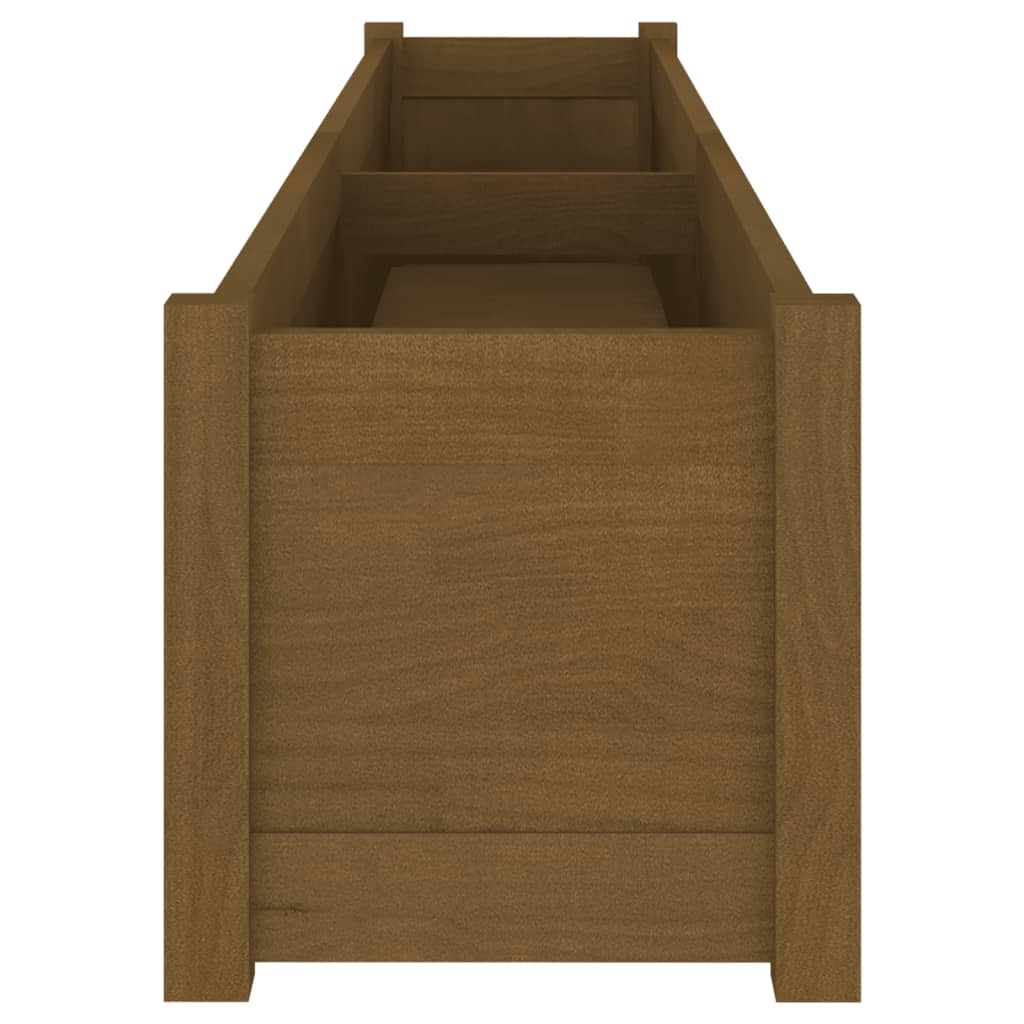 vidaXL Pflanzkübel 2 Stk. Honigbraun 200x31x31 cm Massivholz Kiefer