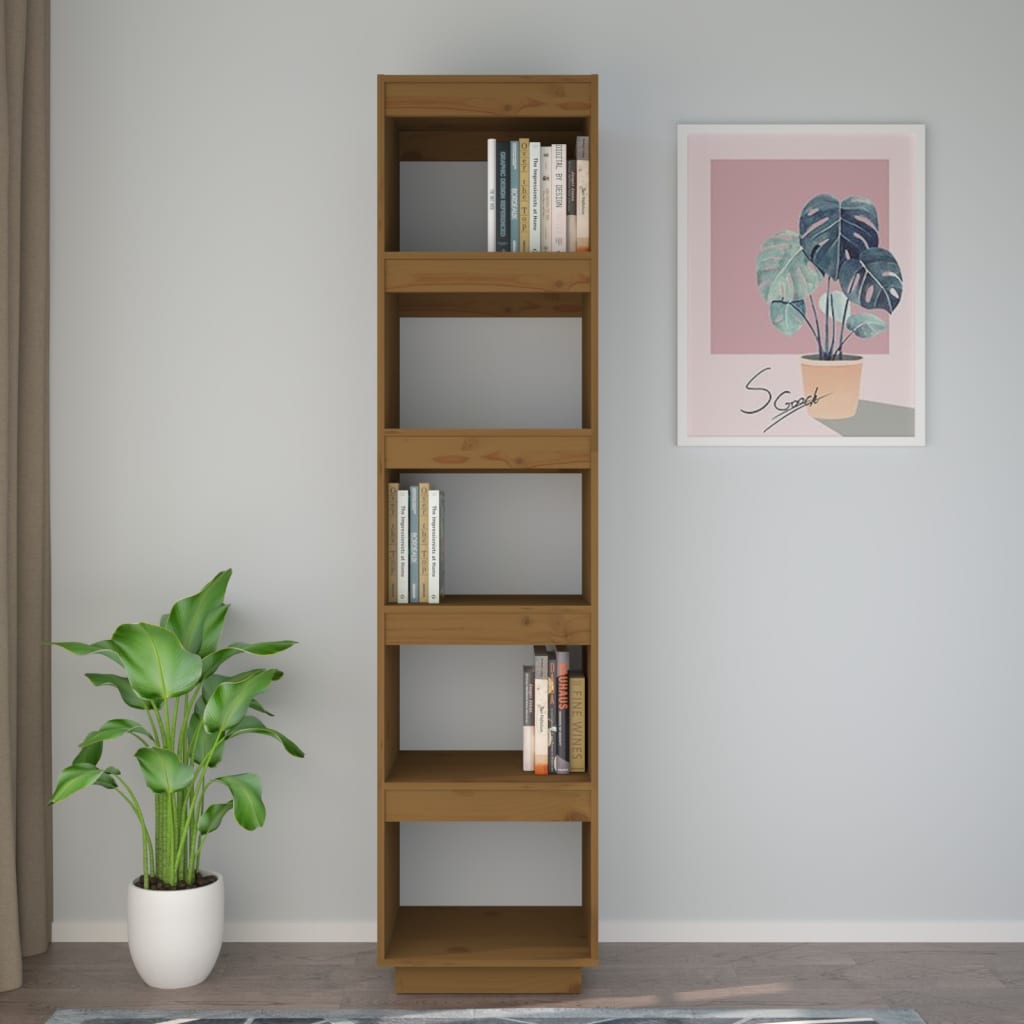 vidaXL Bücherregal/Raumteiler Honigbraun 40x35x167cm Massivholz Kiefer
