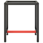 vidaXL Werkbankgestell Mattschwarz und Mattrot 70x50x79 cm Metall