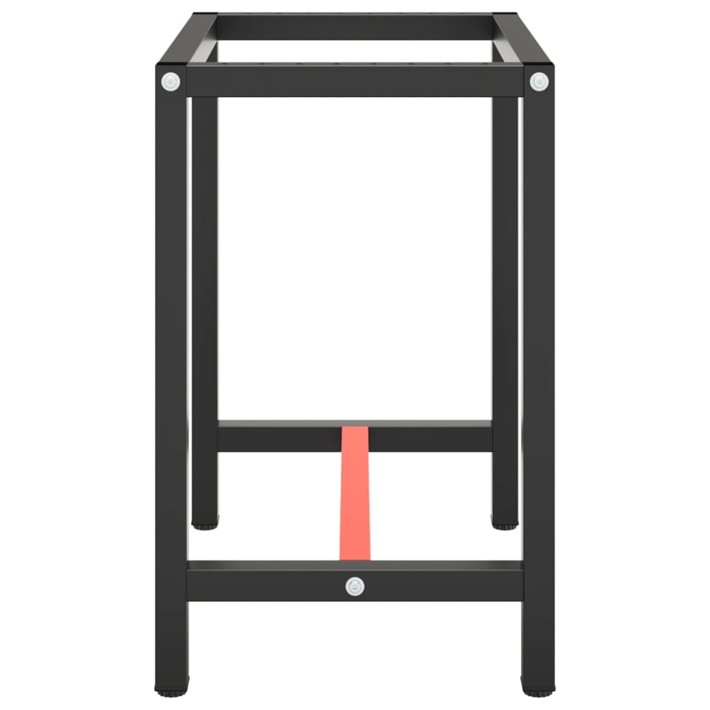 vidaXL Werkbankgestell Mattschwarz und Mattrot 70x50x79 cm Metall