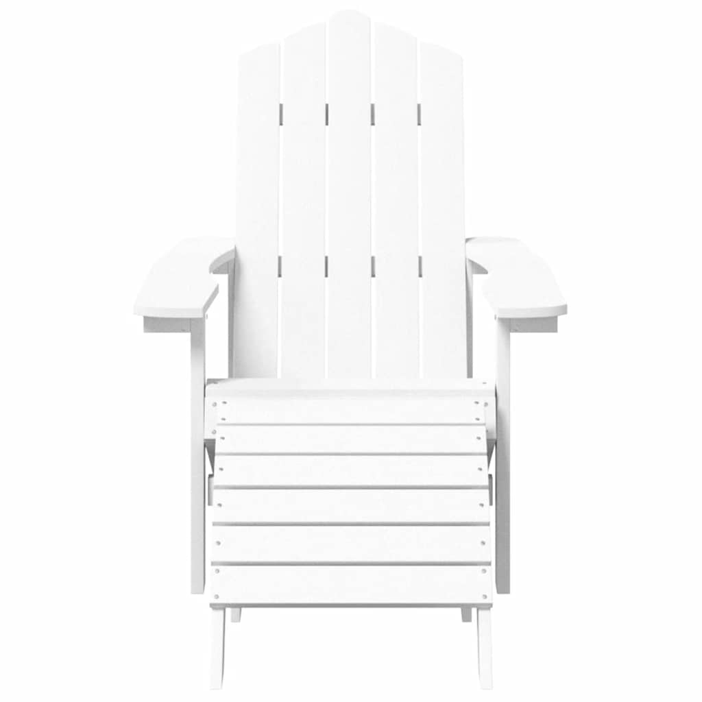 vidaXL Adirondack-Gartenstuhl mit Fußstütze HDPE Weiß