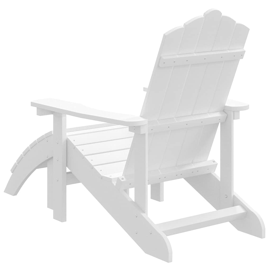 vidaXL Adirondack-Gartenstuhl mit Fußstütze HDPE Weiß
