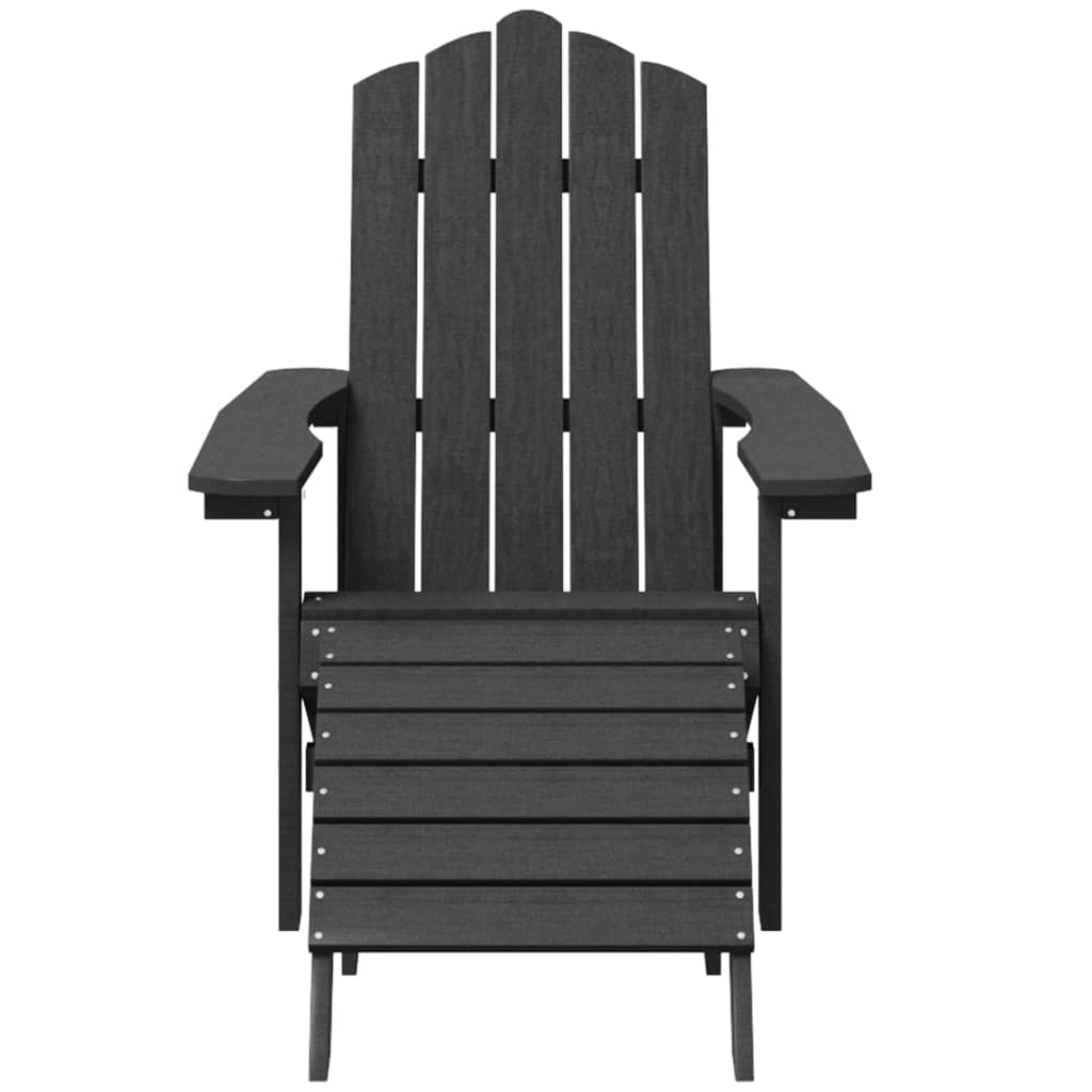 vidaXL Adirondack-Gartenstuhl mit Fußteil HDPE Anthrazit