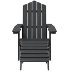 vidaXL Adirondack-Gartenstuhl mit Fußteil HDPE Anthrazit