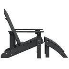 vidaXL Adirondack-Gartenstuhl mit Fußteil HDPE Anthrazit