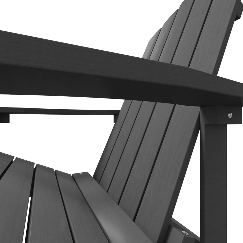 vidaXL Adirondack-Gartenstuhl mit Fußteil HDPE Anthrazit