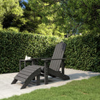 vidaXL Adirondack-Gartenstuhl mit Fußteil HDPE Anthrazit