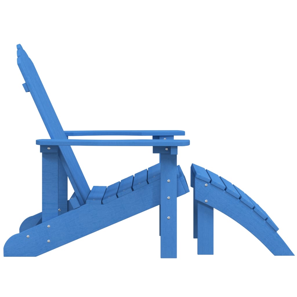 vidaXL Adirondack-Gartenstuhl mit Fußteil HDPE Aquablau
