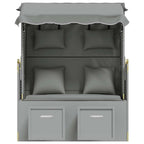 vidaXL Strandkorb mit Kissen Poly Rattan und Massivholz Grau