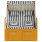 vidaXL Strandkorb mit Kissen Poly Rattan & Massivholz Weiß & Grau
