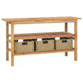 vidaXL Waschtisch mit 3 Körben Massivholz Teak 132x45x75cm