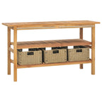 vidaXL Waschtisch mit 3 Körben Massivholz Teak 132x45x75cm