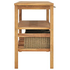 vidaXL Waschtisch mit 3 Körben Massivholz Teak 132x45x75cm