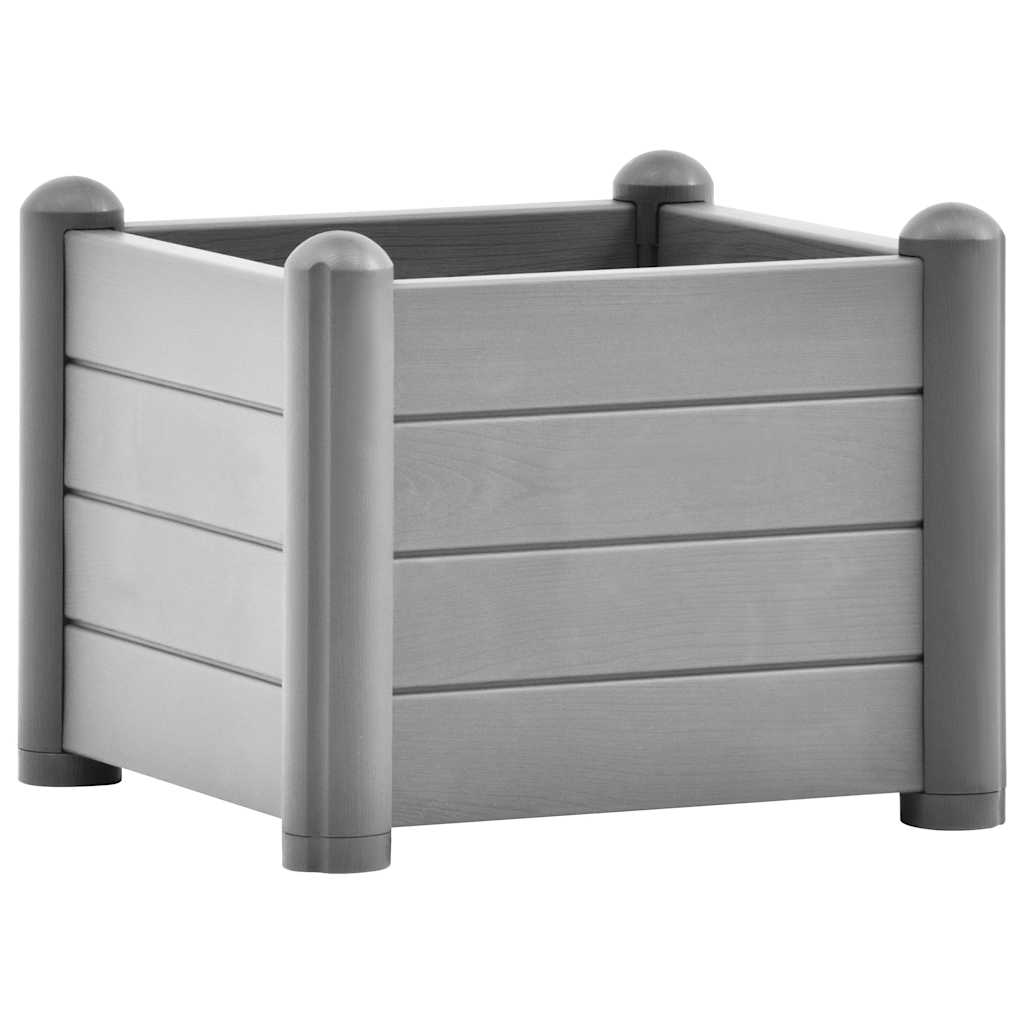 vidaXL Garten-Hochbeet PP Stein Grau 43x43x35 cm