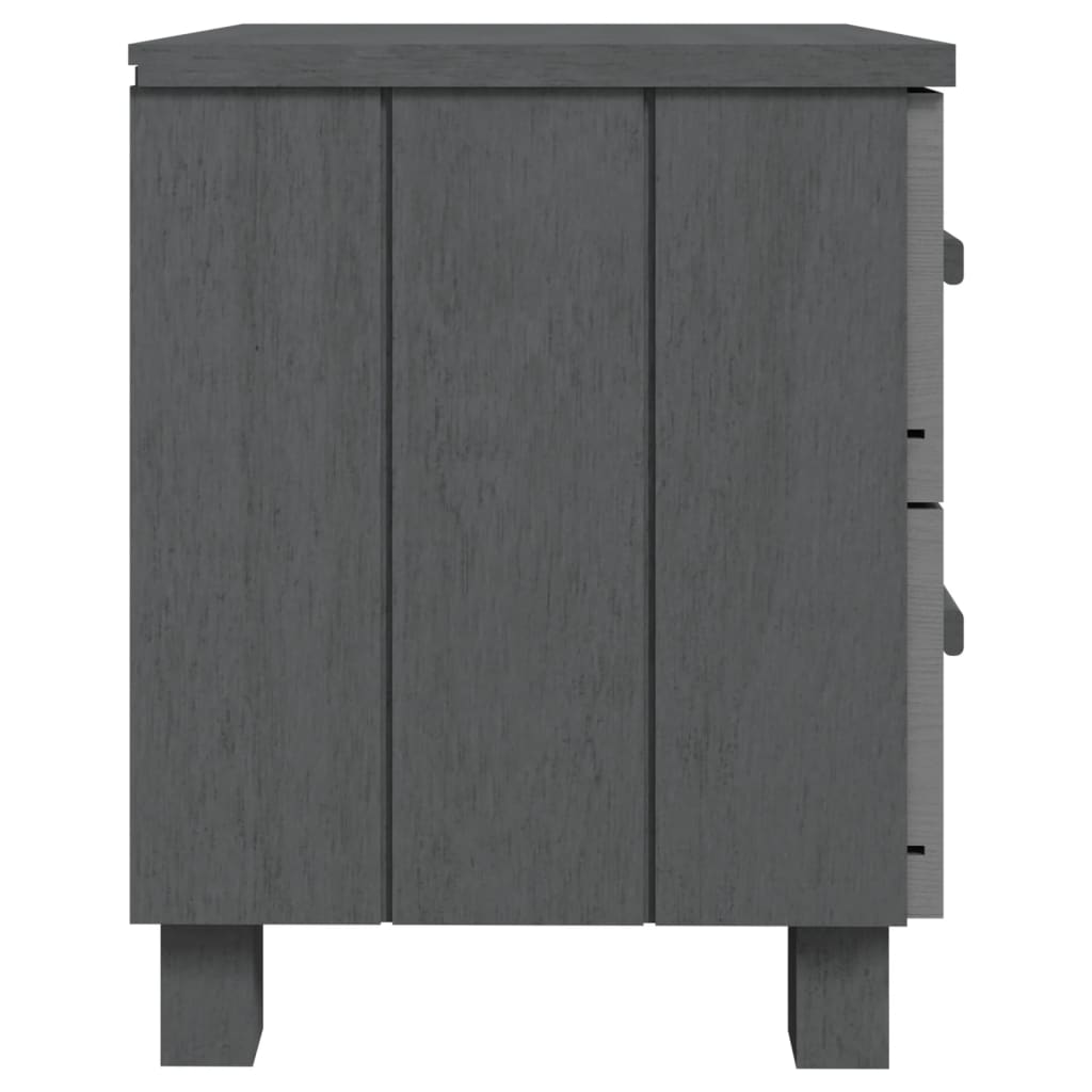 vidaXL Nachttisch HAMAR Dunkelgrau 40x35x44,5 cm Massivholz Kiefer