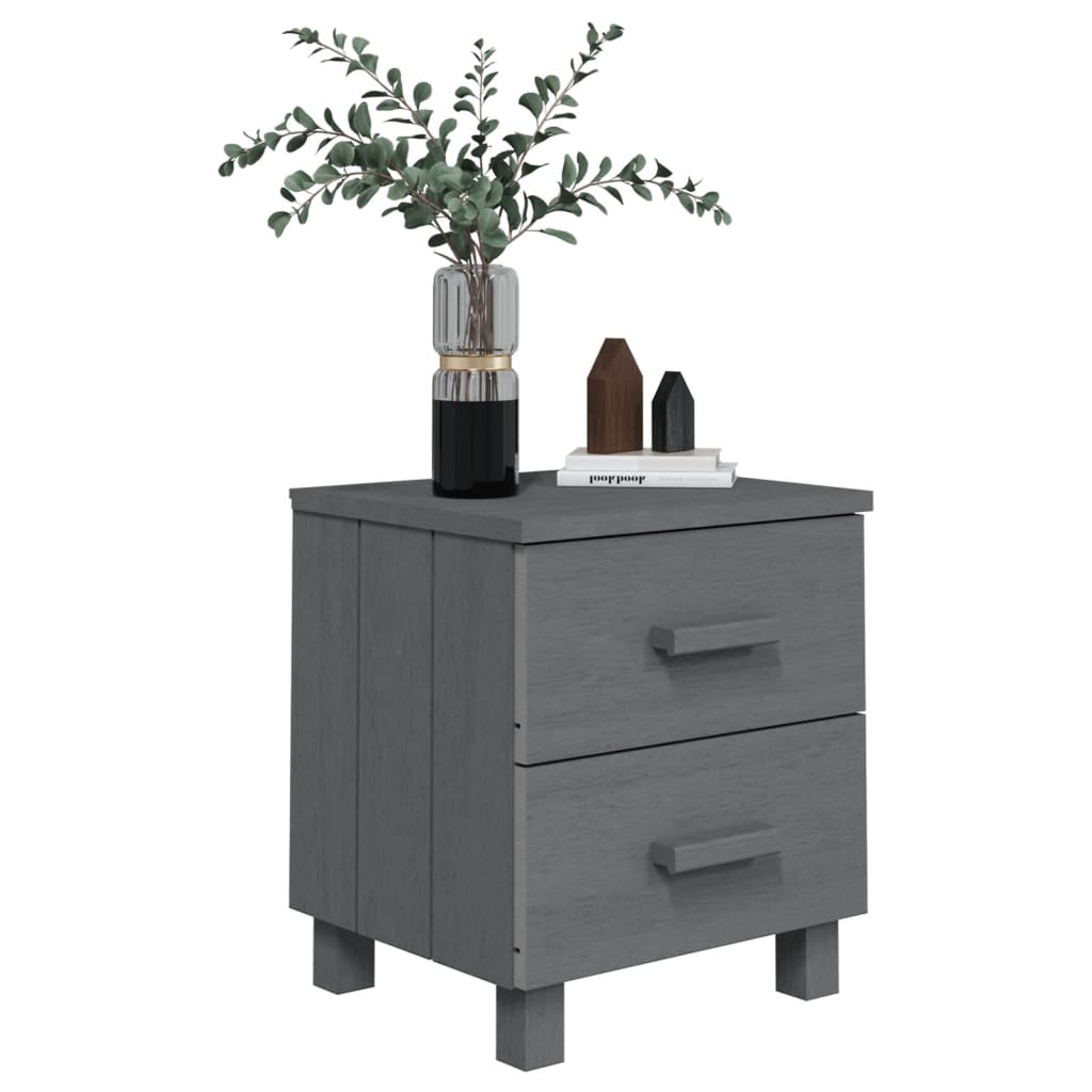 vidaXL Nachttisch HAMAR Dunkelgrau 40x35x44,5 cm Massivholz Kiefer