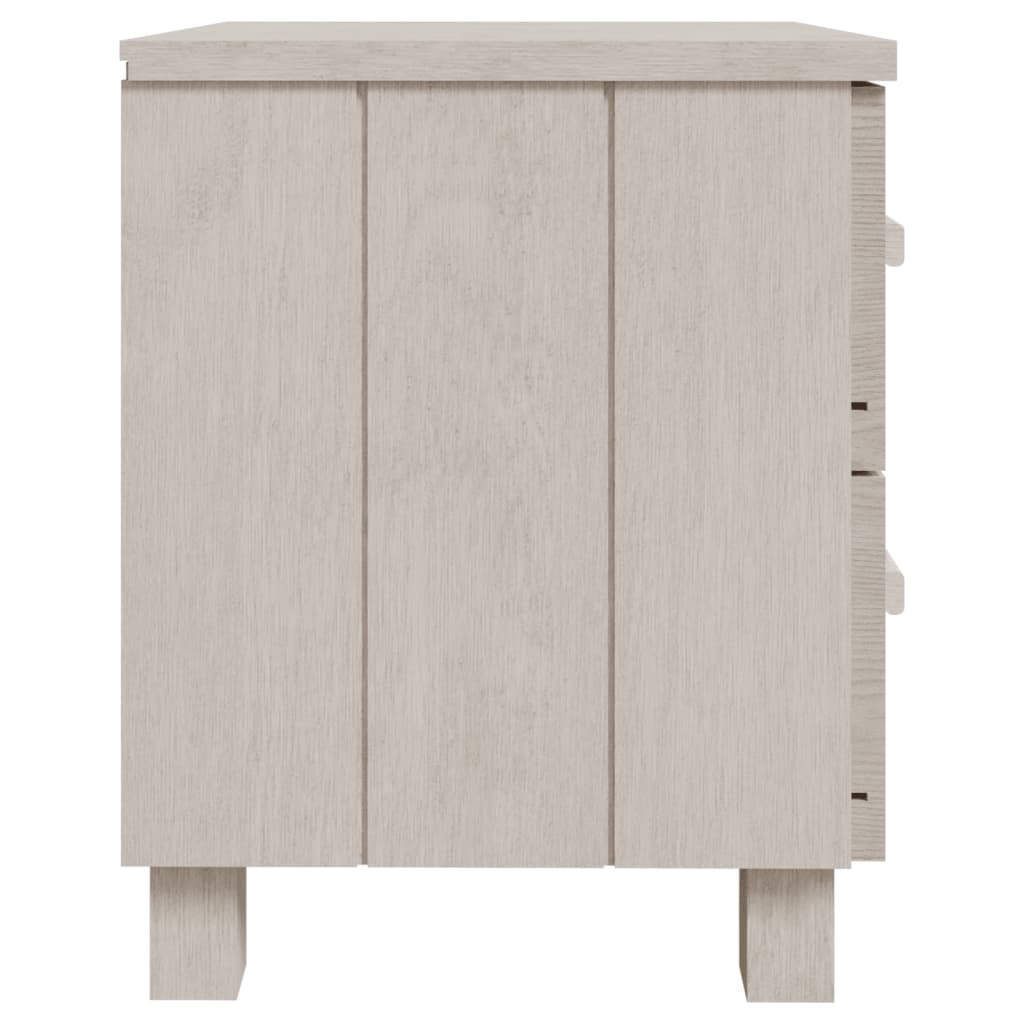 vidaXL Nachttische HAMAR 2 Stk. Weiß 40x35x44,5 cm Massivholz