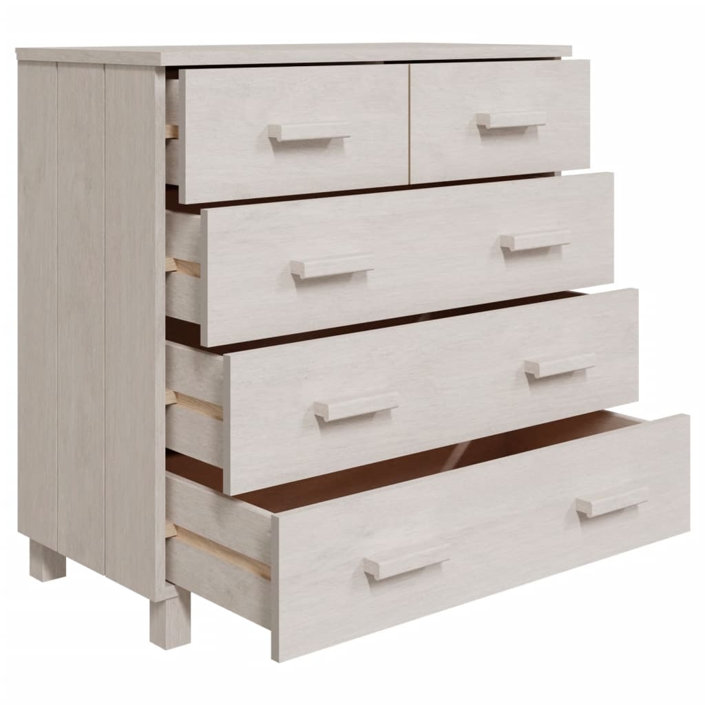 vidaXL Sideboard HAMAR Weiß 79x40x80 cm Massivholz Kiefer