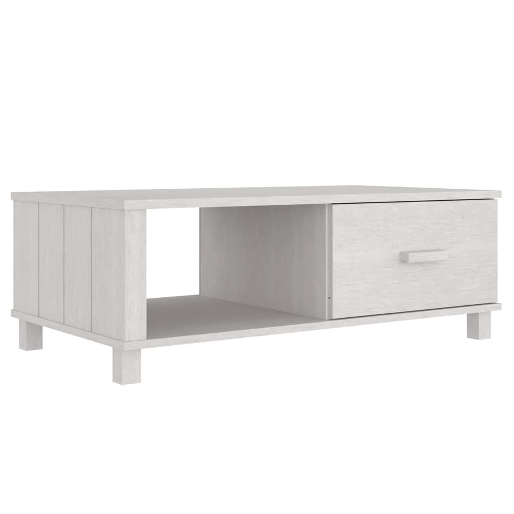 vidaXL Couchtisch HAMAR Weiß 100x55x35 cm Massivholz Kiefer