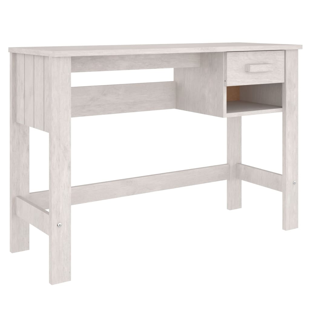 vidaXL Schreibtisch HAMAR Weiß 110x40x75 cm Massivholz Kiefer