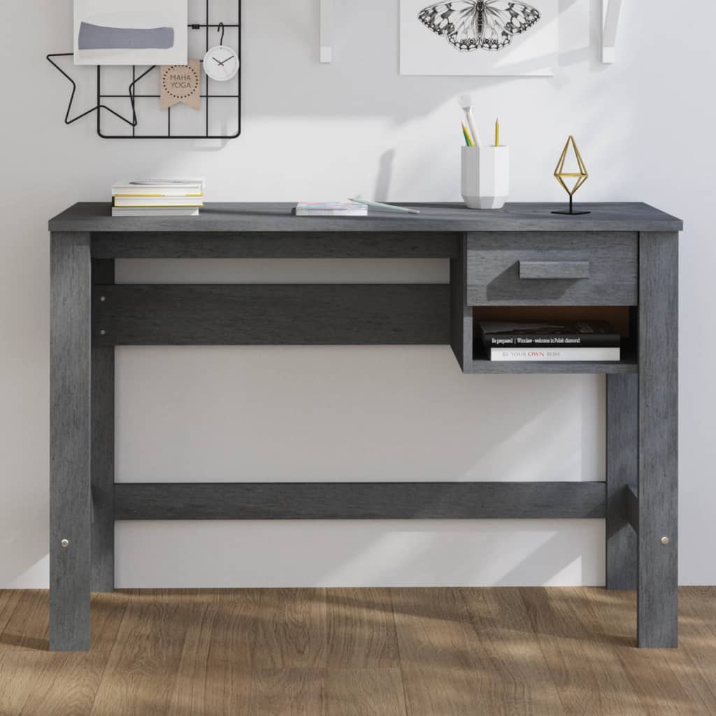 vidaXL Schreibtisch HAMAR Weiß 110x40x75 cm Massivholz Kiefer