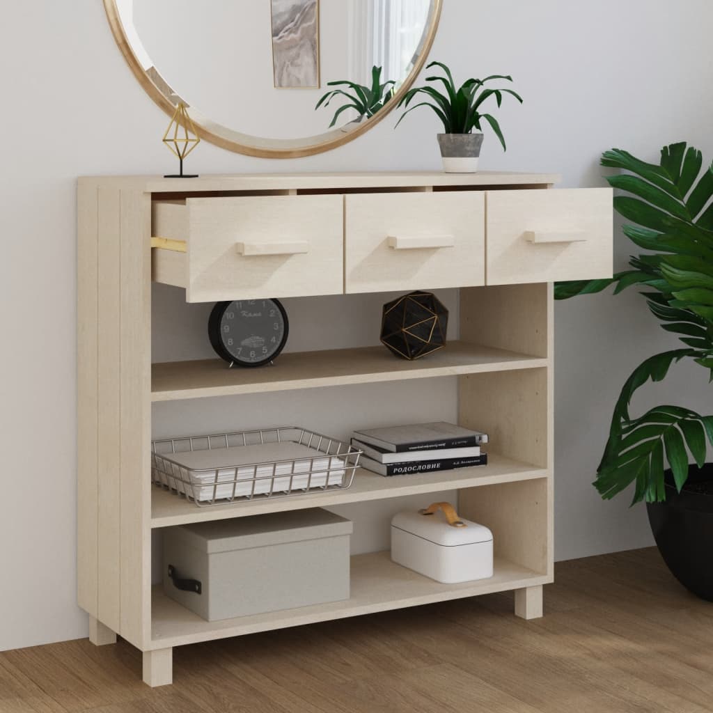 vidaXL Konsolentisch HAMAR Honigbraun 90x35x90 cm Massivholz Kiefer