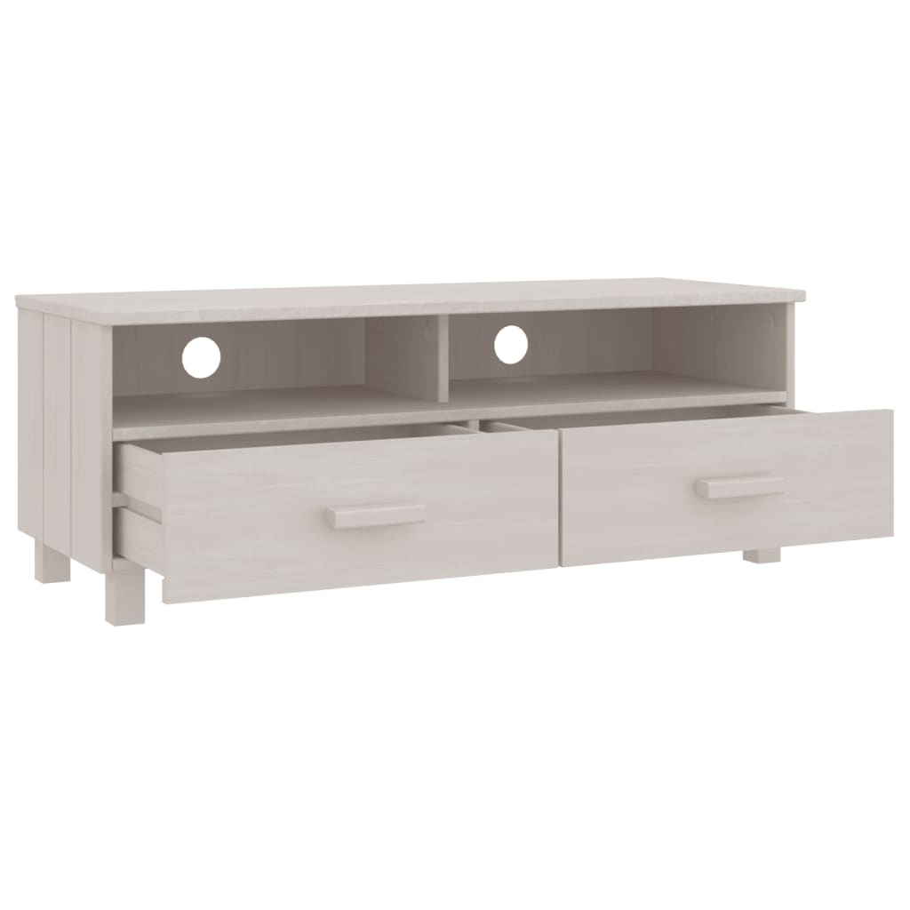 vidaXL TV-Schrank HAMAR Weiß 106x40x40 cm Massivholz Kiefer