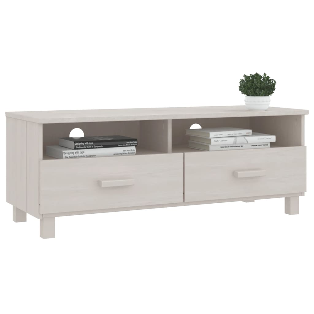 vidaXL TV-Schrank HAMAR Weiß 106x40x40 cm Massivholz Kiefer