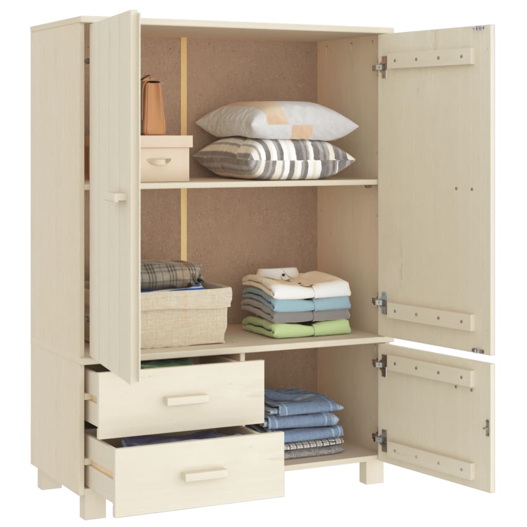 vidaXL Kleiderschrank HAMAR Honigbraun 99x45x137 cm Massivholz Kiefer