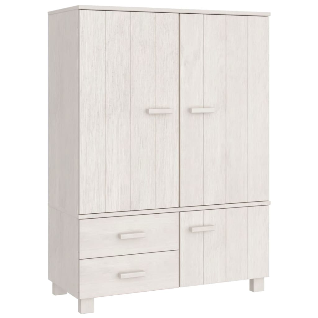 vidaXL Kleiderschrank HAMAR Weiß 99x45x137 cm Massivholz Kiefer