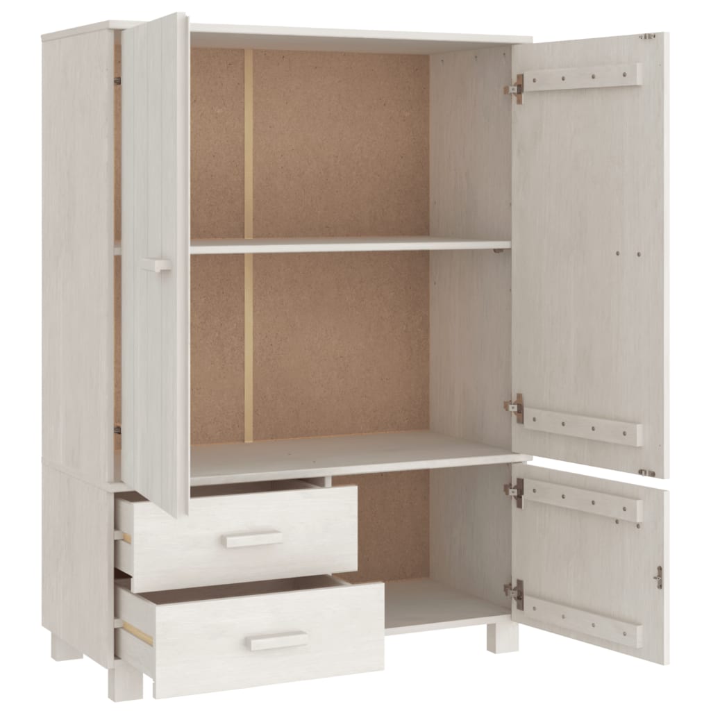 vidaXL Kleiderschrank HAMAR Weiß 99x45x137 cm Massivholz Kiefer
